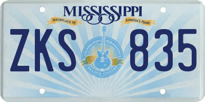 MS license plate ZKS835