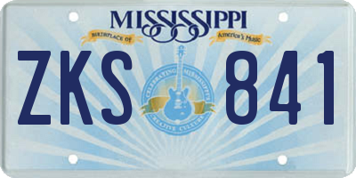 MS license plate ZKS841