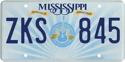 MS license plate ZKS845
