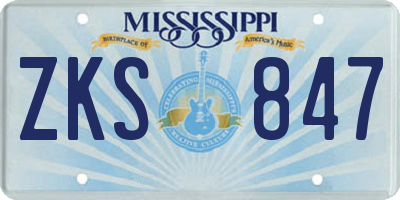 MS license plate ZKS847