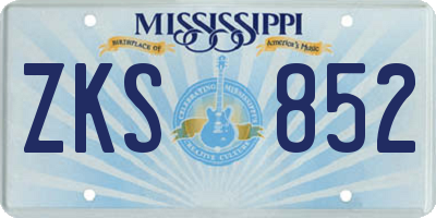 MS license plate ZKS852