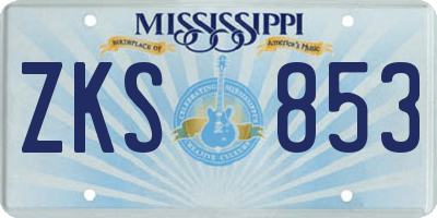 MS license plate ZKS853