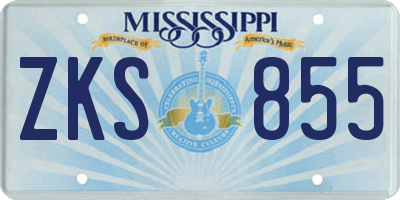 MS license plate ZKS855