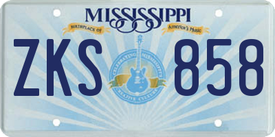 MS license plate ZKS858