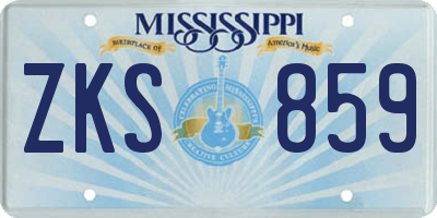 MS license plate ZKS859