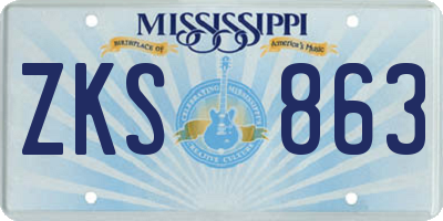 MS license plate ZKS863