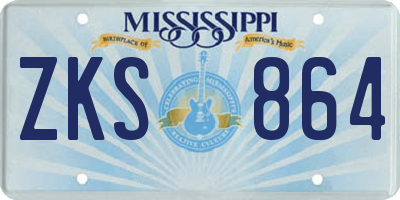 MS license plate ZKS864