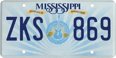 MS license plate ZKS869