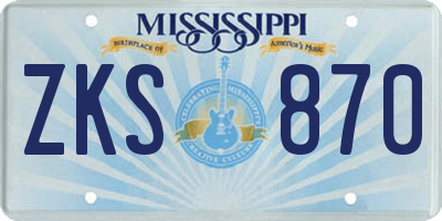 MS license plate ZKS870