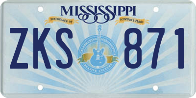 MS license plate ZKS871