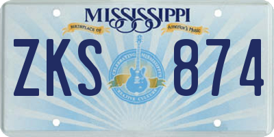 MS license plate ZKS874