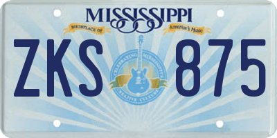 MS license plate ZKS875