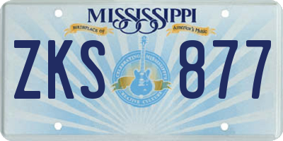 MS license plate ZKS877