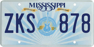MS license plate ZKS878