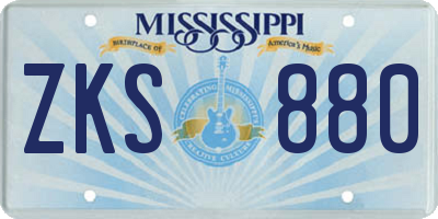 MS license plate ZKS880