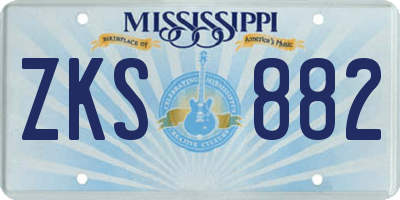 MS license plate ZKS882
