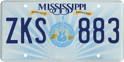 MS license plate ZKS883