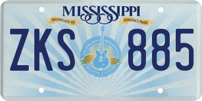 MS license plate ZKS885