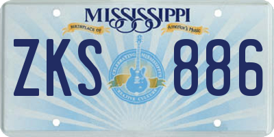 MS license plate ZKS886