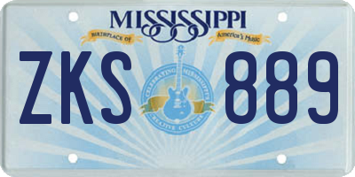 MS license plate ZKS889