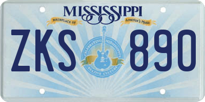 MS license plate ZKS890