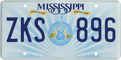 MS license plate ZKS896