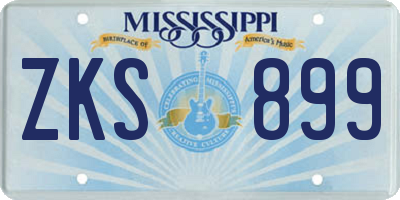 MS license plate ZKS899