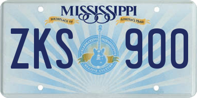 MS license plate ZKS900