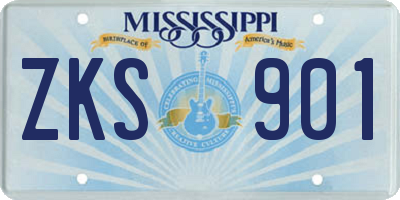 MS license plate ZKS901