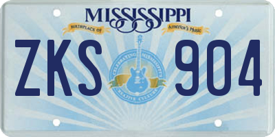MS license plate ZKS904