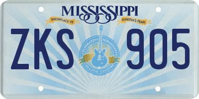 MS license plate ZKS905