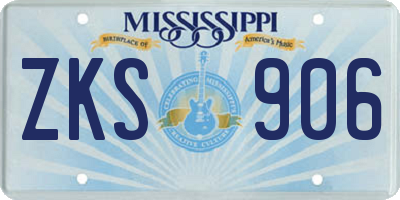MS license plate ZKS906