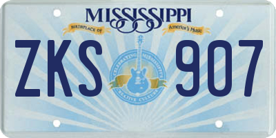 MS license plate ZKS907