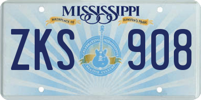 MS license plate ZKS908
