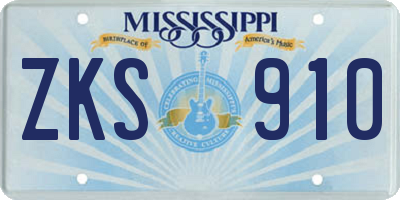 MS license plate ZKS910