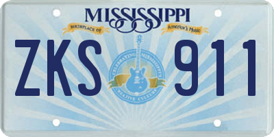 MS license plate ZKS911