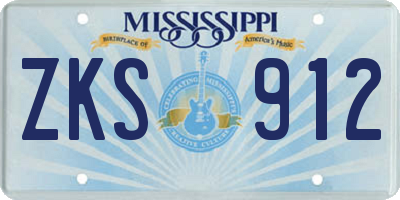 MS license plate ZKS912