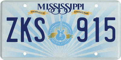 MS license plate ZKS915
