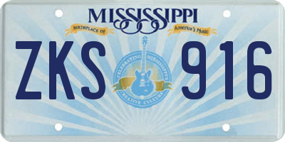 MS license plate ZKS916