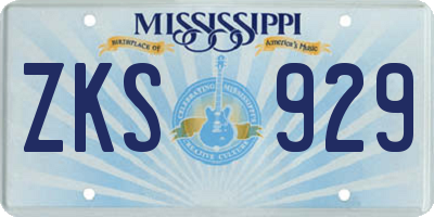MS license plate ZKS929