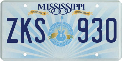 MS license plate ZKS930