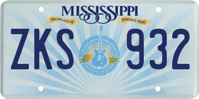 MS license plate ZKS932