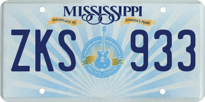 MS license plate ZKS933