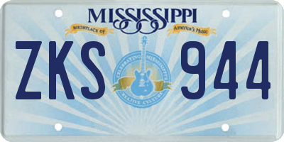 MS license plate ZKS944