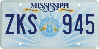 MS license plate ZKS945