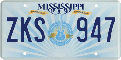 MS license plate ZKS947