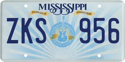 MS license plate ZKS956