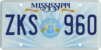 MS license plate ZKS960