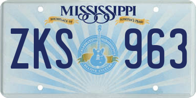 MS license plate ZKS963