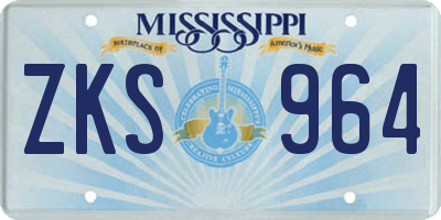 MS license plate ZKS964